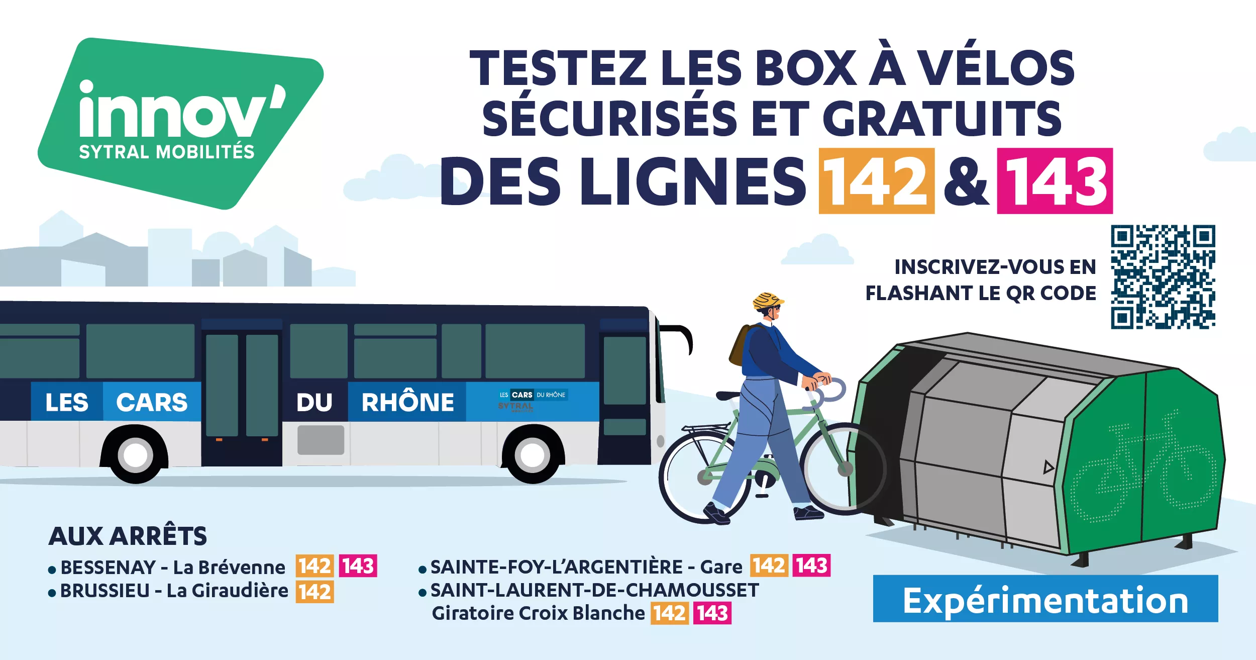 Testez les box à vélo sécurisées et gratuits des lignes 142 et 143