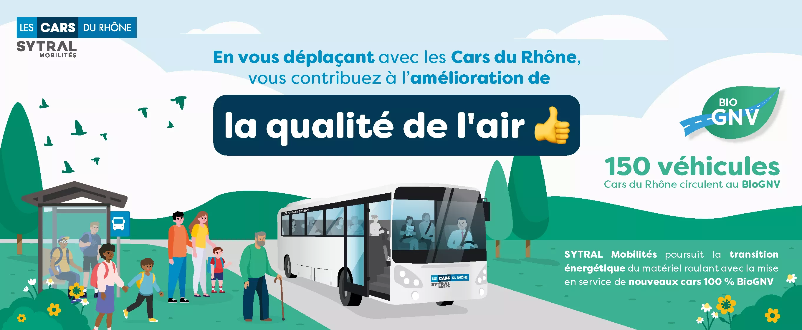 150 véhicules En vous déplaçant avec les Cars du Rhône, vous contribuez à l’amélioration de la qualité de l'air👍 SYTRAL Mobilités poursuit la transition énergétique du matériel roulant avec la mise en service de nouveaux cars 100 % BioGNV